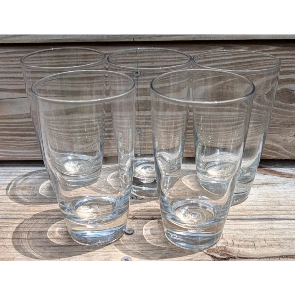 Bormioli Rocco Luna Cooler Bubble Glasses Clear 16 oz Tumbler Italy Set of 5